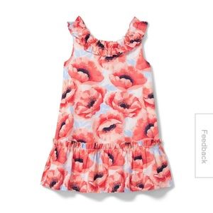 NWT Janie & Jack POPPY PRINT RUFFLE DRESS, Size 6